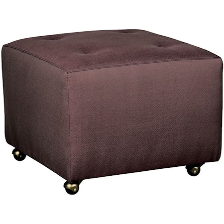 Contemporary Tufted Accent Ottoman with Casters