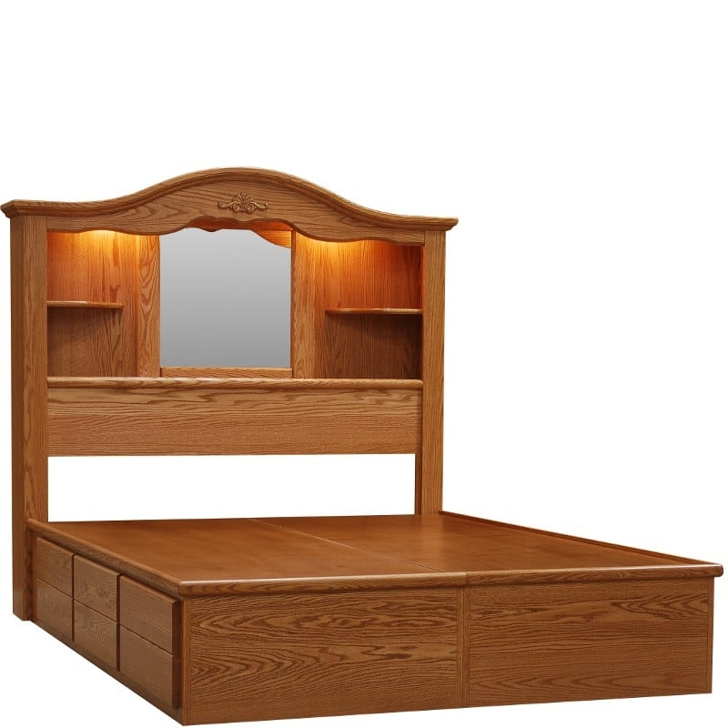 Queen 6-Drawer Bookcase Storage Bed