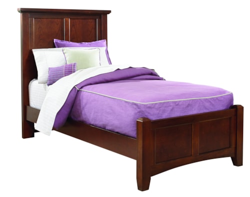 Transitional Twin Mansion Bed with Low Profile Footboard