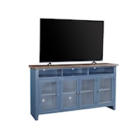Transitional 65" Highboy Console with Soundbar Compartment