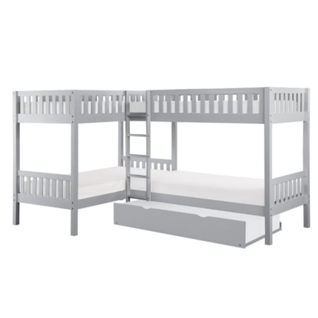 Corner Bunk Bed with Twin Trundle