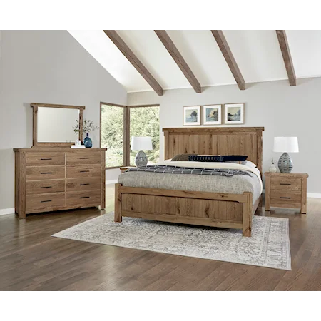 Transitional Rustic 5-Piece Queen Dovetail Bedroom Set