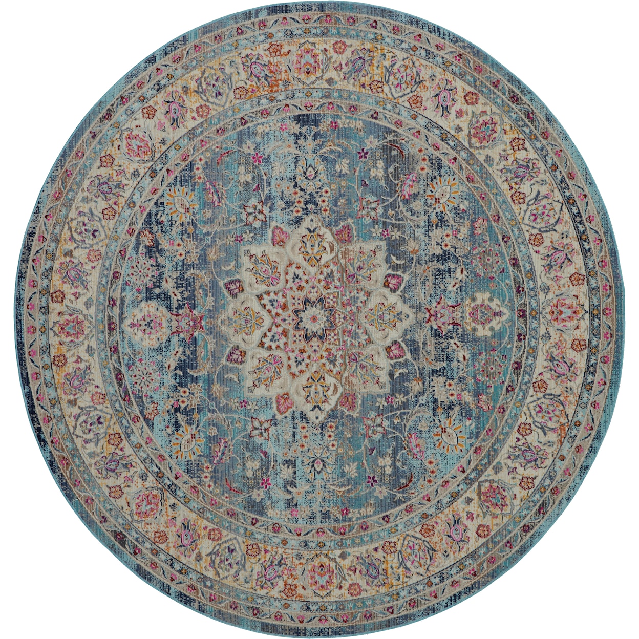 Nourison Vintage Kashan 4' Round  Rug