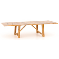 Farmhouse Customizable Trestle Table with Breadboard Leaves