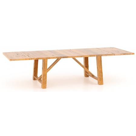 Farmhouse Customizable Trestle Table with Breadboard Leaves