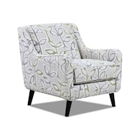 Mid-Century Modern Accent Chair in Plant Fabric