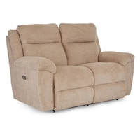 Casual Power Reclining Loveseat with Pillow Armrests