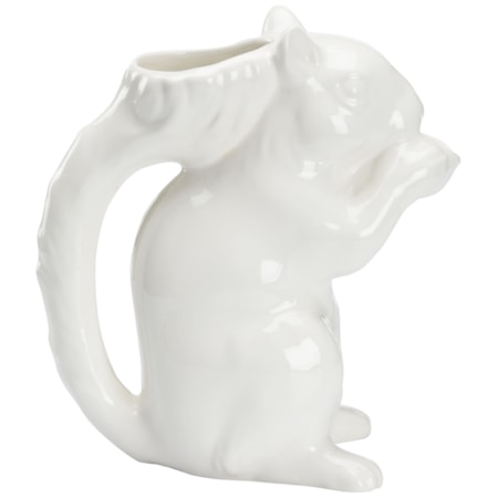 Squirrel Pitcher - White