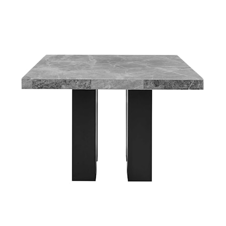 Square Gray Marble Counter Height Table