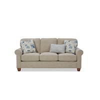 Transitional 80 Inch Sofa with Rolled Armrests