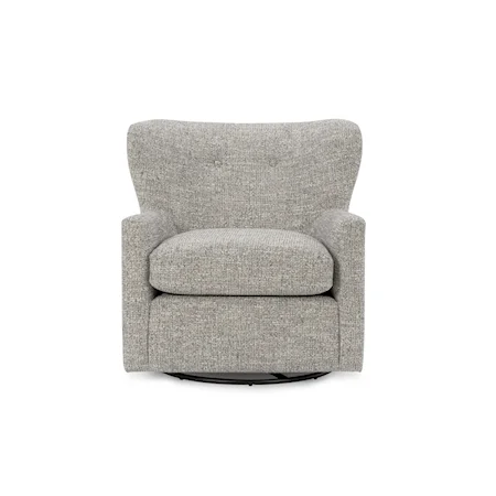 Contemporary Swivel Glider Chair with Button Tufting