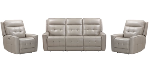 Contemporary Power Reclining Sofa and Dual Recliners Set