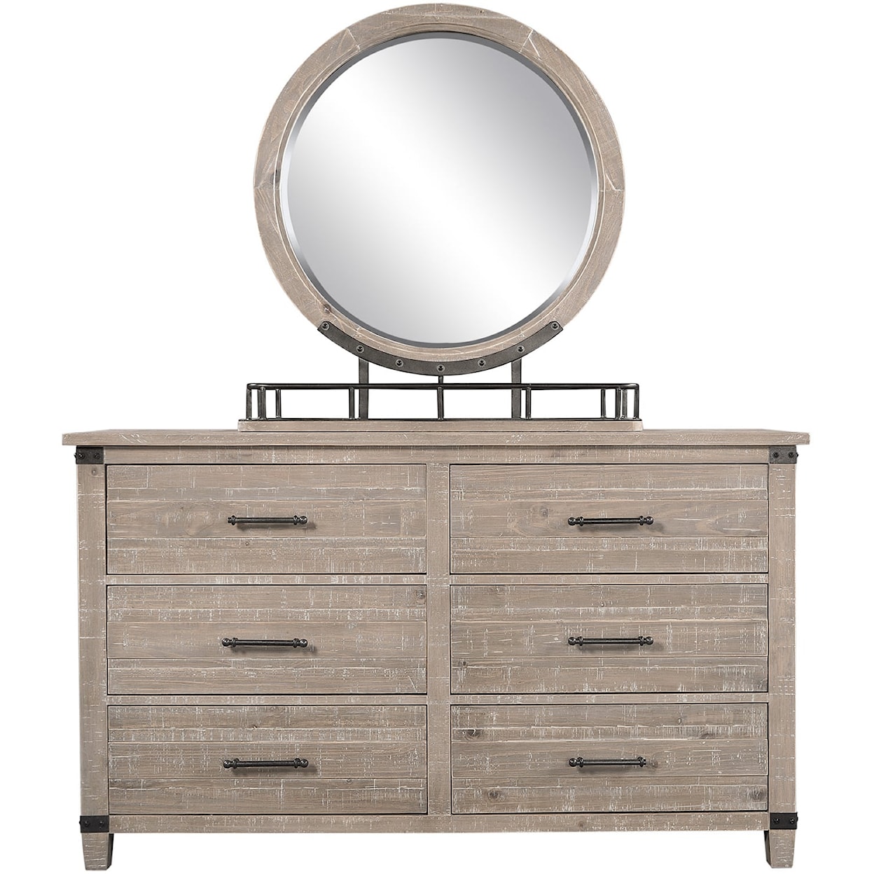 Aspenhome Foundry 6-Drawer Dresser & Mirror Set
