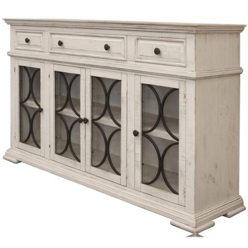 Cottage 4-Door Sideboard with 3 Drawers