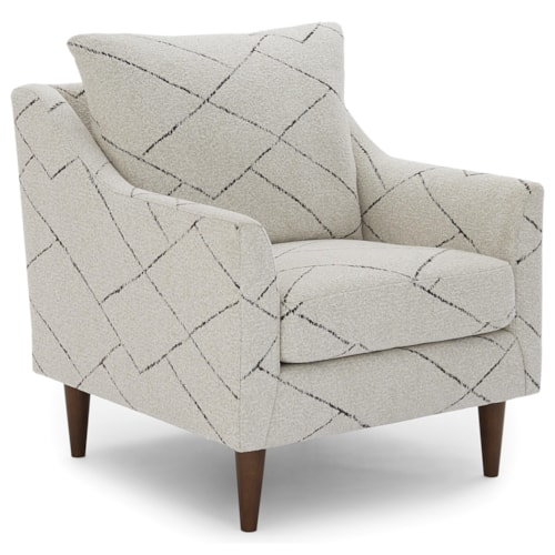 Mid-Century Modern Upholstered Chair with Reversible Seat Cushion