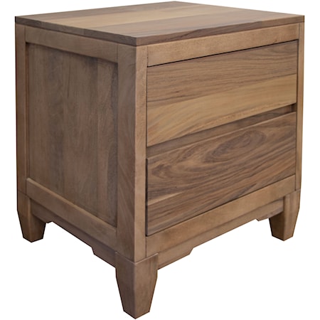 Modern Farmhouse 2-Drawer Nightstand with Microfiber-Lined Top Drawer