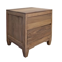 Modern Farmhouse 2-Drawer Nightstand with Microfiber-Lined Top Drawer