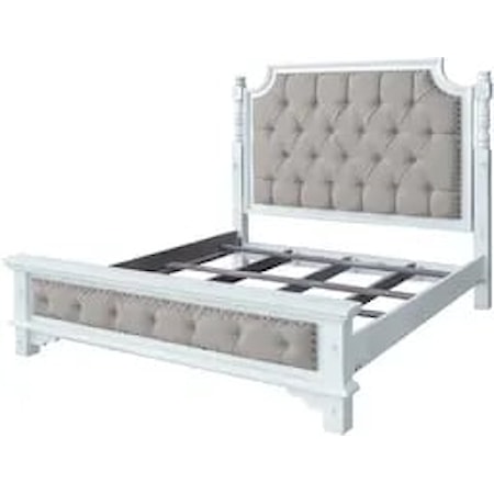 Upholstered King Panel Bed