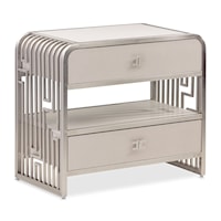 Contemporary 2-Drawer Metal Nightstand