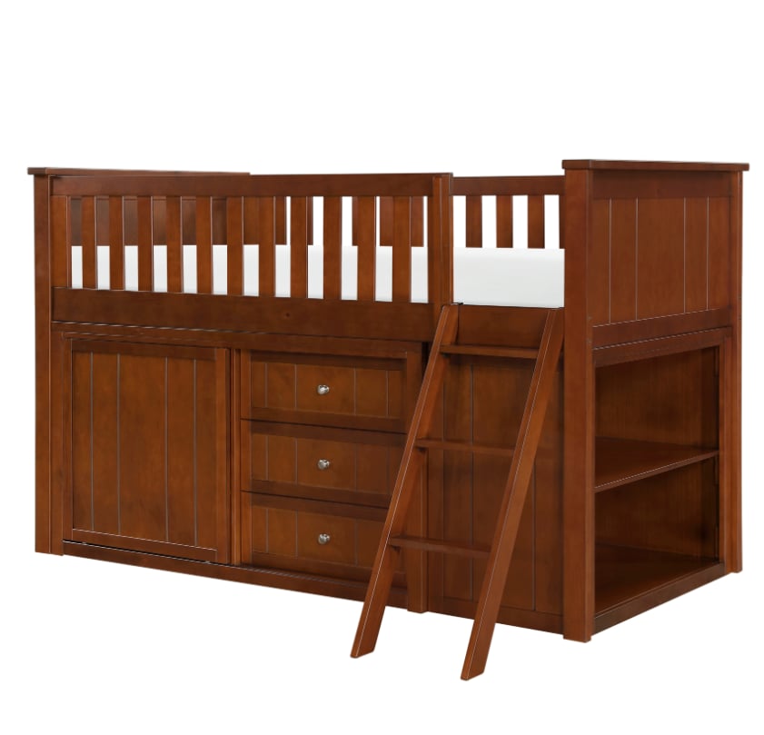 Low Loft Bunk Bed with Storage