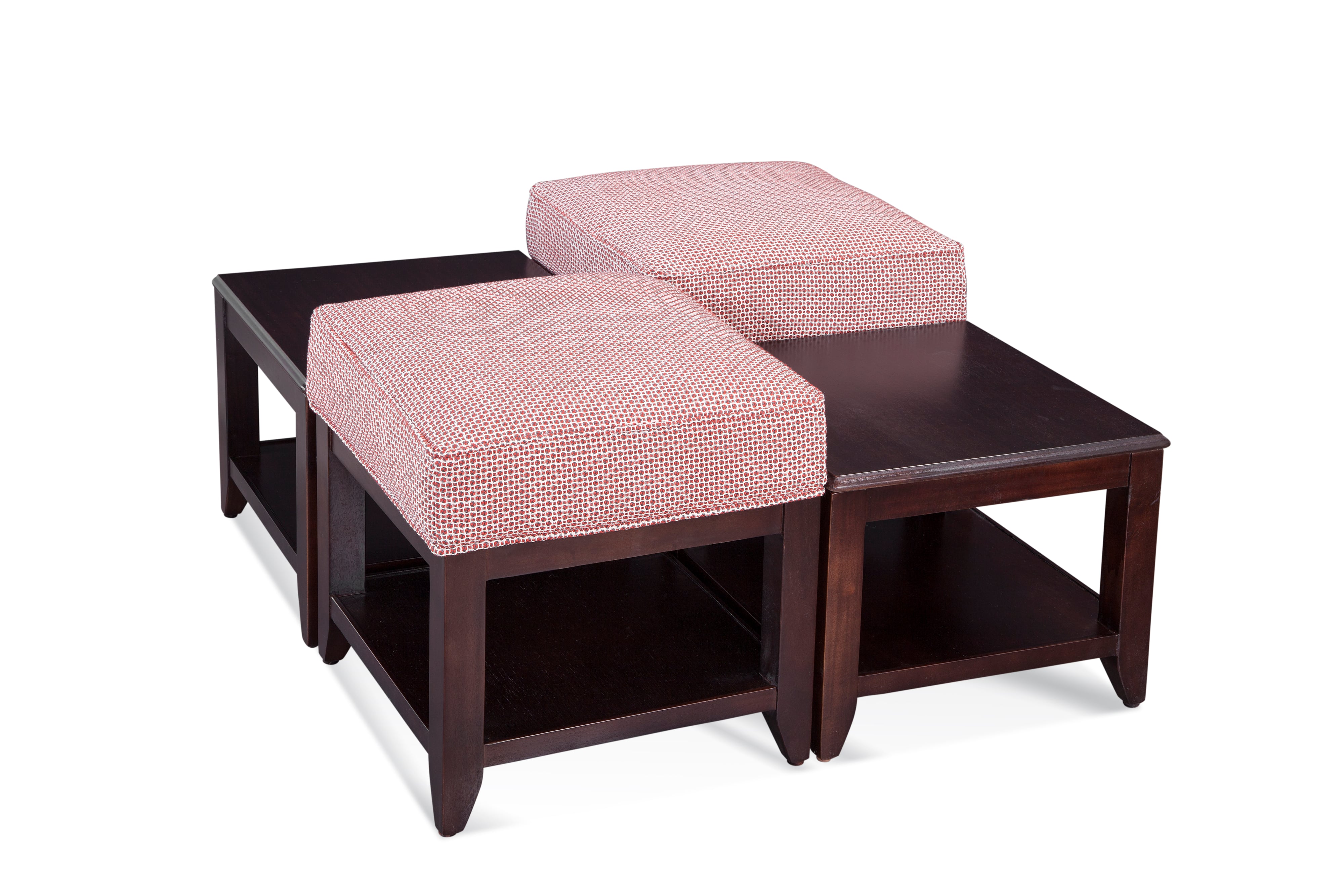 Braxton Culler Elements Cube Ottoman with Wood Top