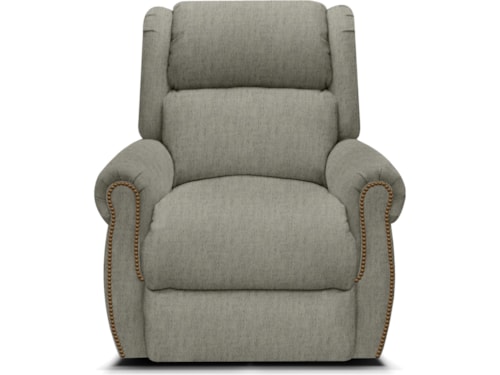 Casual Rocker Recliner with Nailhead Trim