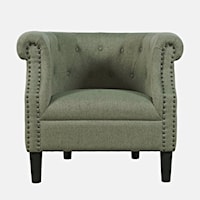 Lily Transitional Upholstered Accent Chair with Nailhead Trim - Sage