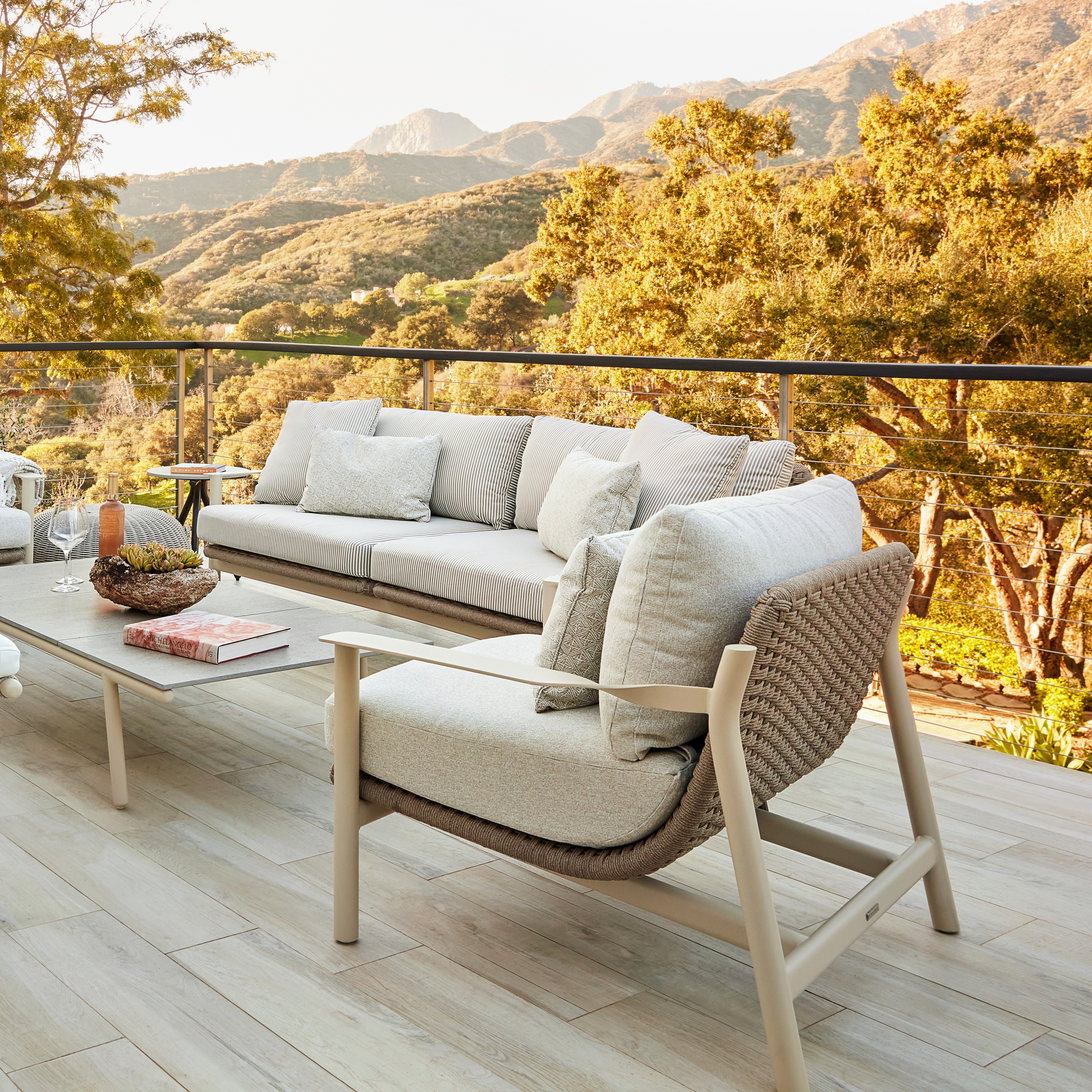 Brown Jordan Oliver Modern Woven High-Back Lounge Chair