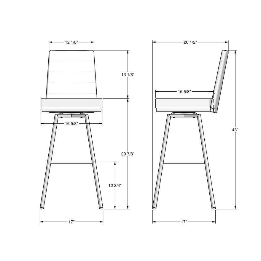 Upholstered Bar Height Swivel Stool