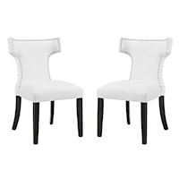 Dining Side Chair Vinyl Set of 2