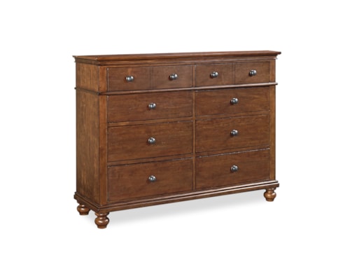 Traditional 8-Drawer Chesser with Drop-Front Drawers