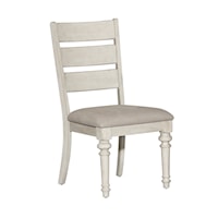 Farmhouse Ladder Back Side Chair with Upholstered Seat