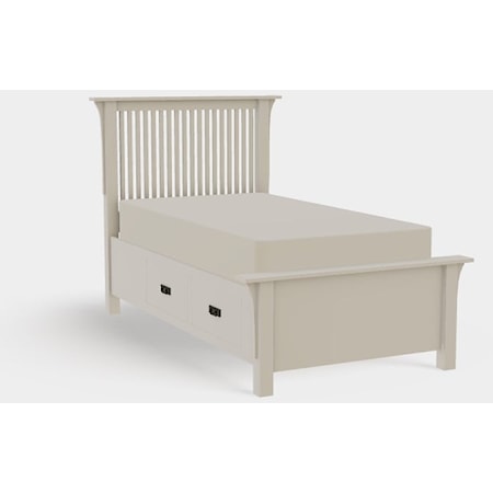 American Craftsman Twin XL Spindle Bed with Left Drawerside Storage