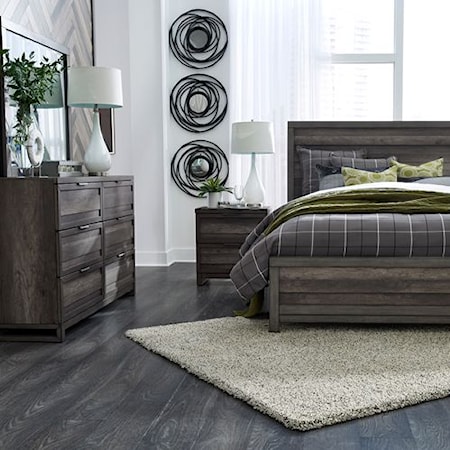 Contemporary 4-Piece California King Panel Bedroom Set