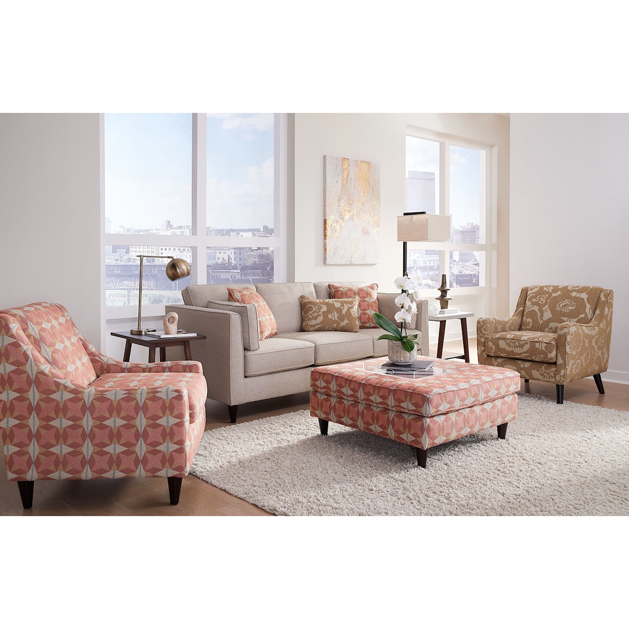 Fusion Furniture 17 STARTER JUTE Living Room Set