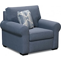 Casual Arm Chair with Short Block Legs