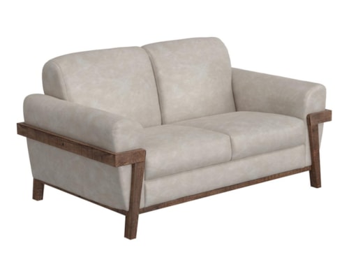 Rustic Loveseat with Retro Rolled Arms