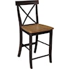 John Thomas Dining Essentials X-Back Stool in Hickory Coal