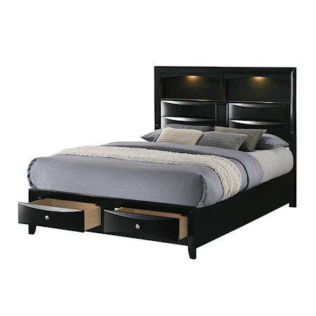 Contemporary Queen Bed with LED Lights