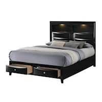 Contemporary King Bed with LED Lights