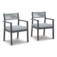 Casual Outdoor Dining Chair with Cushion (Set of 2)