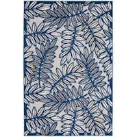 2'8" x 4' Ivory/Navy Rectangle Rug