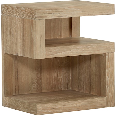 Contemporary S Nightstand with Open Shelving