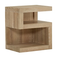 Contemporary S Nightstand with Open Shelving