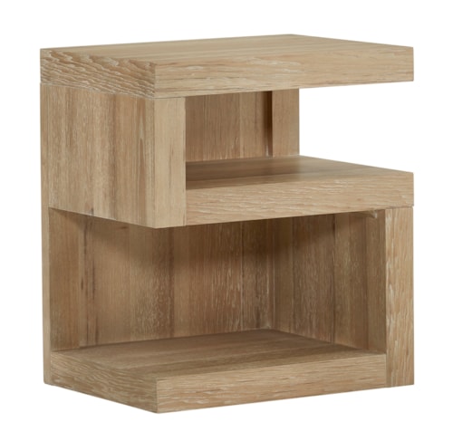 Contemporary S Nightstand with Open Shelving