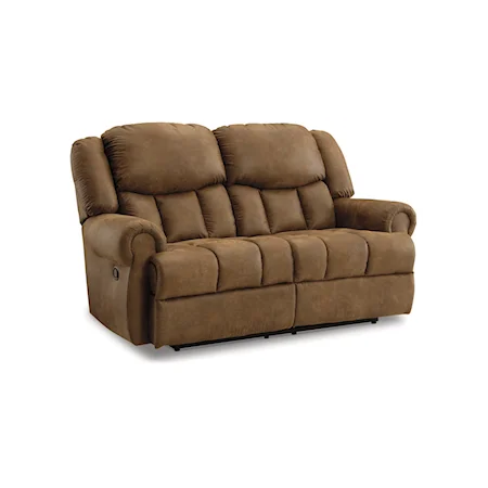 Traditional Reclining Loveseat with Rolled Armrests