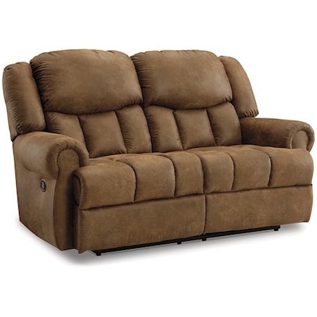 Traditional Reclining Loveseat with Rolled Armrests