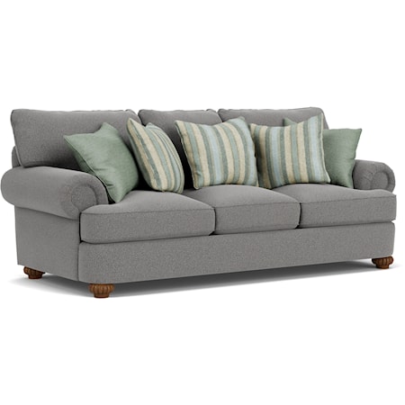 Stationary Sofa with Rolled Arms