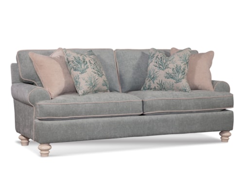 Transitional Stationary Sofa with Turned Legs