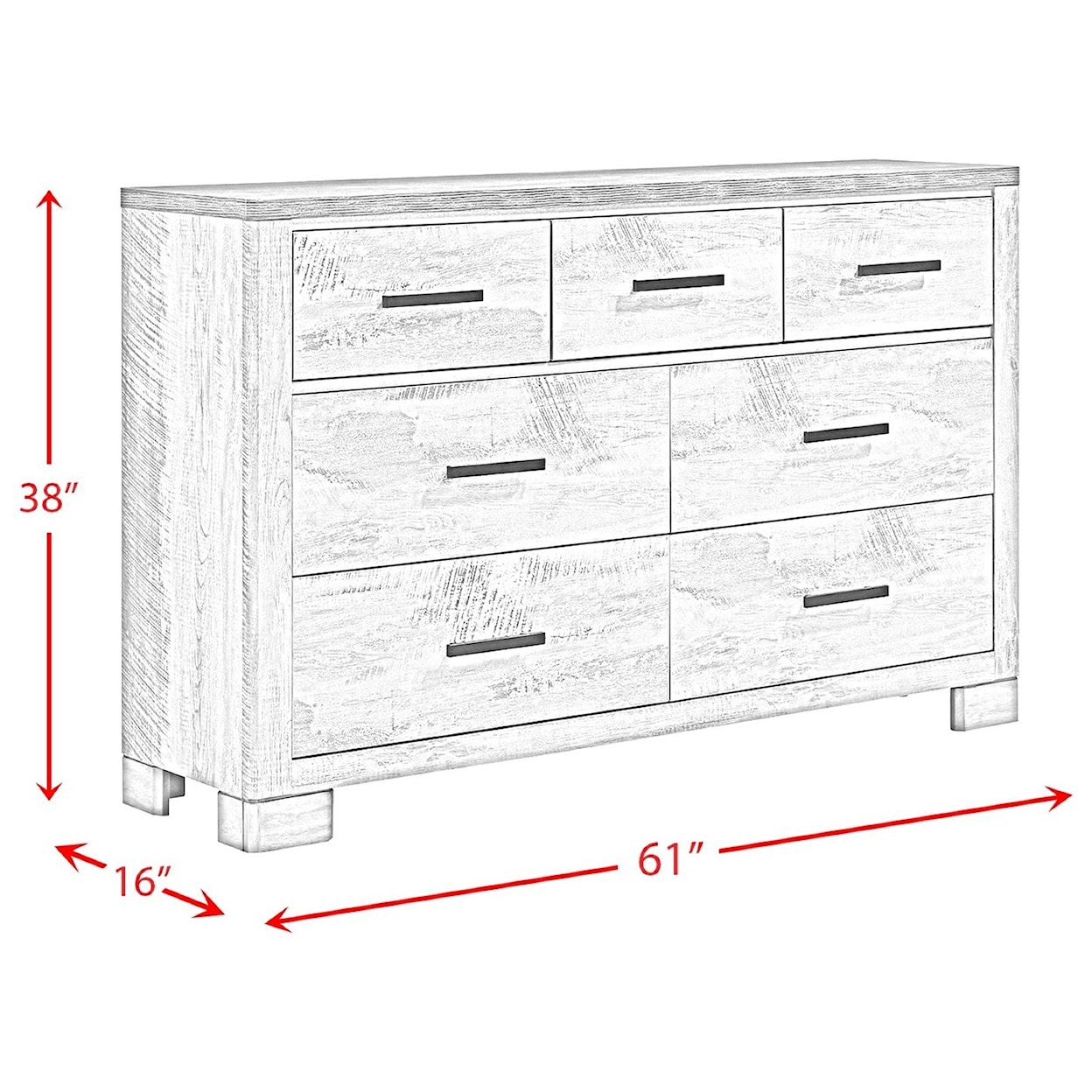 Elements International Millers Cove- 6-Drawer Dresser